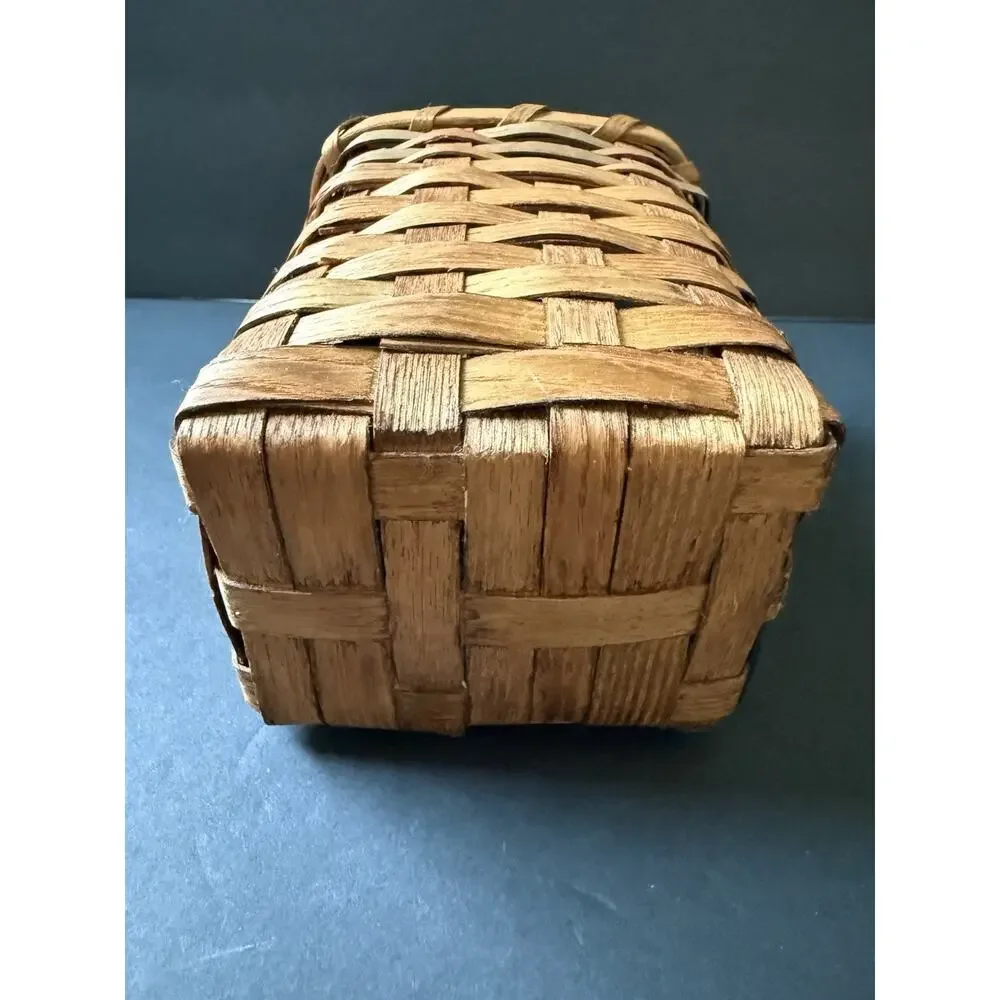 Woven Rattan Wall Hanging Baskets, Hand-Woven Wicker Storage Organizer, Porta...